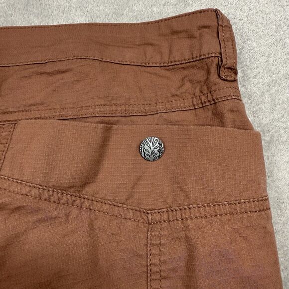 Prana Shorts Women’s 10 Brown Ripstop Organic Cotton Pockets Bermuda Summer - Picture 10 of 10